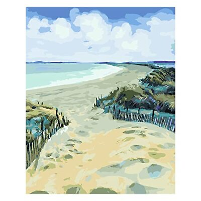 Paint by Number for AdultsRoad to Beach DIY Oil Numbers Painting Canvas Artwo... $23.28
