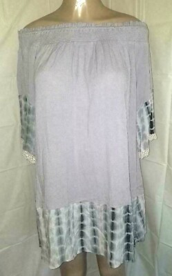 Kori America Gray Tie Dye Boho Dress Medium $25.99