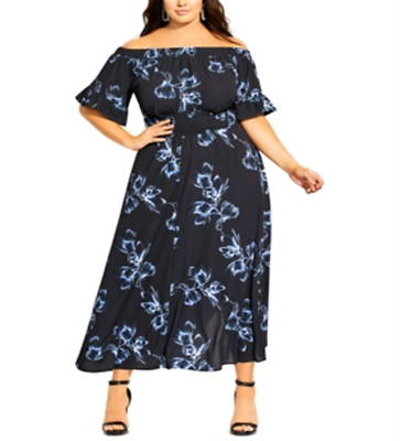 #ad #ad City Chic Women#x27;s Trendy Hiroto Floral Maxi Dress Black Size 24W $31.32