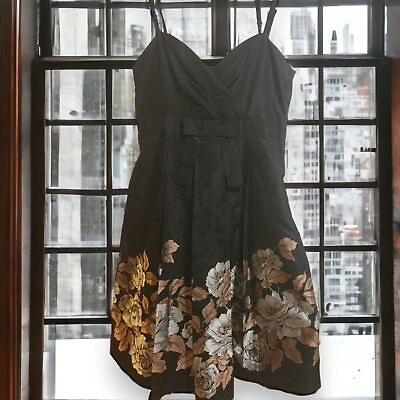 #ad Black floral cocktail dress $65.00