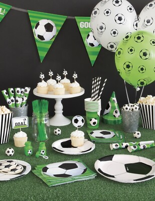 Football Tableware Napkins Balloons Banner Party Bags Decorations Birthday Party GBP 2.99