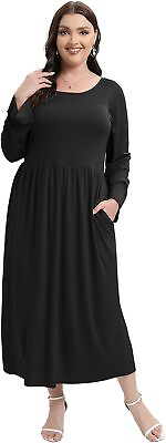 CZRLHYT Plus Size Dresses Long Sleeve for Women Plus Size Maxi Dress with Pocke $224.77