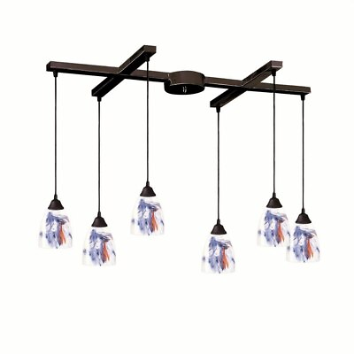 #ad 6 Light H Bar Pendant in Transitional Style with Boho and Eclectic inspirations $1207.07