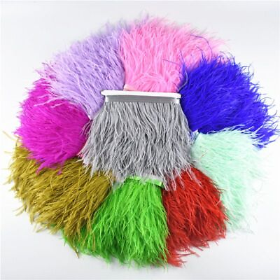 Feather Trims Craft Cloth Decoration 1 Meter Long DIY Dyed Tool For Dress Skirts $9.74