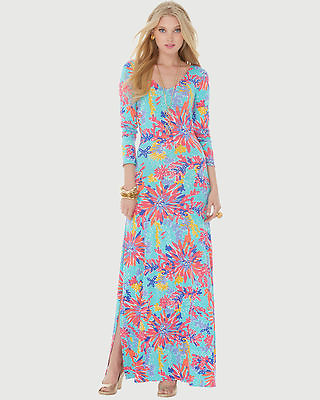 #ad $228 New Lilly Pulitzer Trippin and Sippin LAUREN Maxi Dress Extra Small XS $189.99