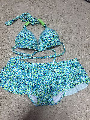 #ad Malibu 2 Pc Skirted Bikini S M EUC $15.00