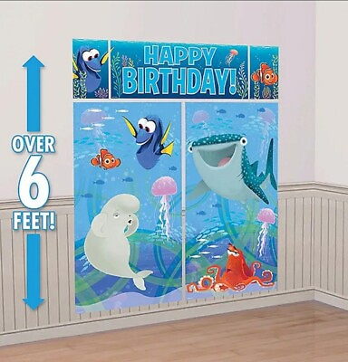 #ad Dory amp; Nemo Scene Setter Wall Decorating Birthday Party Over 6 Feet Backdrop $11.99
