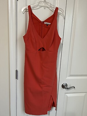#ad Halston Heritage Red Cocktail Dress Size 10 B1 $80.10