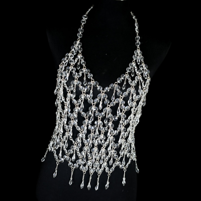 #ad #ad Sexy Tassel Rhinestone Body Chain Water Drop Fishnet Crystal Bra Bikini Jewelry $53.19