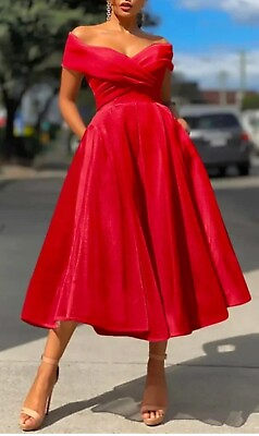 #ad RED HOLIDAY PARTY COCKTAIL DRESS Size 5 6 READ THE DESCRIPTION CAREFULLY $130.00