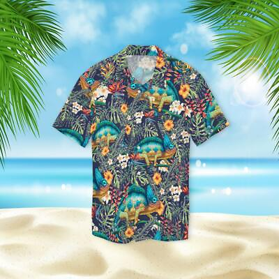 Chameleon Hawaiian Shirt Hawaiian Beach Short Sleeve 3D Shirt Summer Shirt $28.99