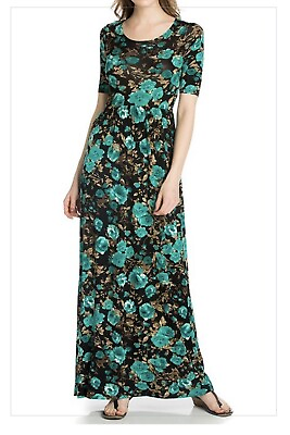 #ad Green Floral Maxi Dress Size XS $20.00