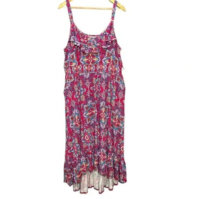 #ad NWT Torrid Ruffle Hi Low Maxi Dress Size 3 3X 22 24 Jersey Floral Pockets NEW $29.00