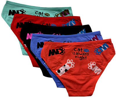 #ad Lot 5 Women Bikini Panties Brief Floral Cotton Underwear Size M L XL #F522 $10.99