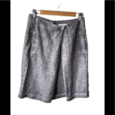 #ad Sandwich grey 100% linen A line skirt size XS $9.99