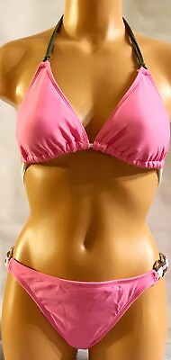#ad Women#x27;s Bikini Swimwear Pink Two Piece Large 12 14 Ships from USA $12.98