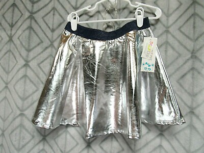 #ad New 365 kids Skirt Size 7 Girls Silver Blue Elastic Waist Casual School Party $11.99