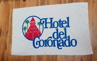 Vintage Hotel del Coronado Pool Towel 33quot; x 54quot; Advertising Terry Beach Towel $39.99
