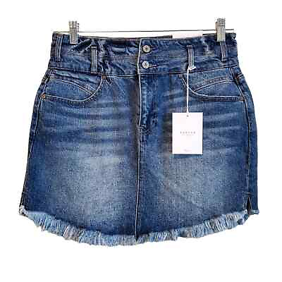 KANCAN Women#x27;s XL Jean Skirt Logo 4 Pockets Raw Hem Waist 30quot; Hips 39quot; NEW NWT $22.97