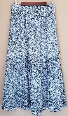 #ad MADEWELL Re sourced Georgette Pintuck Maxi Skirt in Sunflower Field Sz XS $33.96