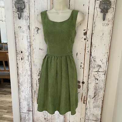 #ad Betsey Johnson Size 6 Woman#x27;s Green Sleeveless Career Cocktail Dress $39.99