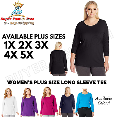 #ad Long Sleeve Tee Casual Plain Sport Fashion Cotton Shirt For Womens PLUS SIZE NEW $20.47