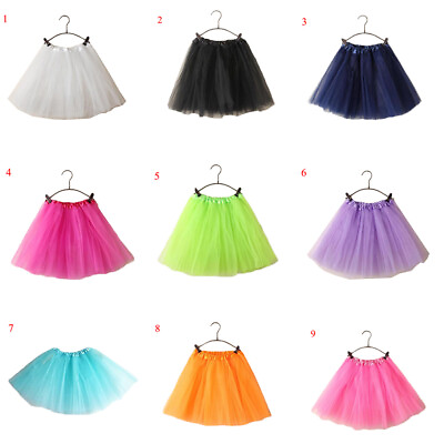 #ad Tutu Skirt Girls Dance Party Ballet Tulle Dress Petticoat KIDS Dancing CostumeF $7.79