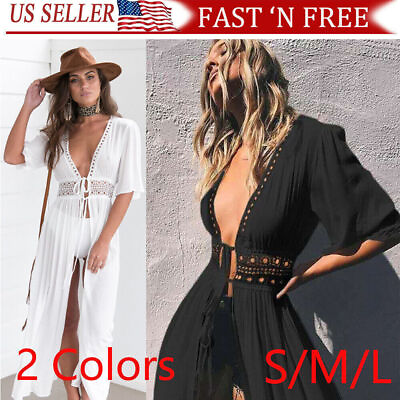 #ad Women Long Maxi Slit Dress Summer Sexy CasualBoho Beach Cocktail Party Sundress $14.99