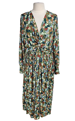 ELOQUII ELEMENTS Womens Multicolor Maxi Dress Plus Size 18 20 V Neck 222P $36.79