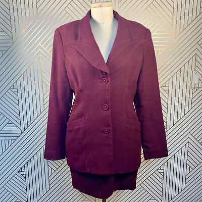 #ad Vivienne Tam VTG Purple Two Piece Oversized Blazer Mini Skirt Suit Size 2 $139.99