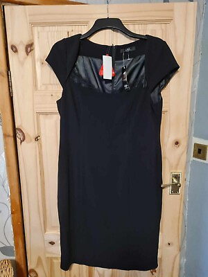 #ad Bnwt Holly Willoughby Black Cocktail Dress Size 18 GBP 25.00