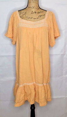 #ad Wonderly Boho Dress XL Women#x27;s Ladies Orange Short Sleeve Cotton $12.89