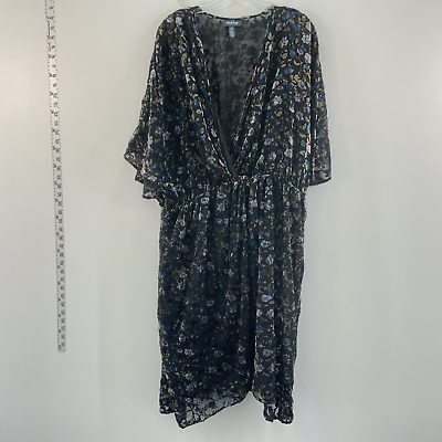 #ad #ad Black Maxi Dress Sheer Floral ModCloth Size 2XL $42.00