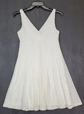 Glamour Women#x27;s Cocktail Formal Lace Stretch Dress Size 6 White Sleeveless $21.90
