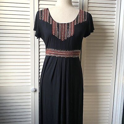 #ad Monsoon Long Black Maxi Dress Size 8 $22.00