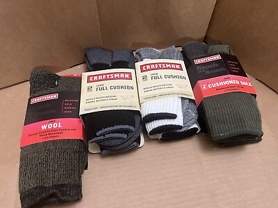 #ad 7 Vtg Men’s Sears Craftsman Heavy Weight Thermal Wool Mix Boot Socks 10 13 Lot $67.11