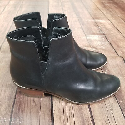 Cole Haan Womens Boots Size 10 B Black Abbot 2quot; Heel Cuban Heel Bootie Pull On $40.99
