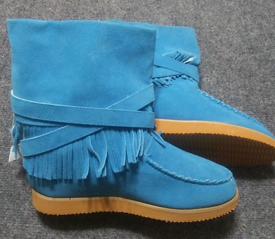 #ad Boots Women#x27;s Size 10.5 USA or 41 European Suede?? Buckle Cool blue READ 40 $4.62