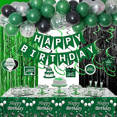 #ad Green And Black Party Decorations Green Birthday Decorations For Men Women Bo $35.99