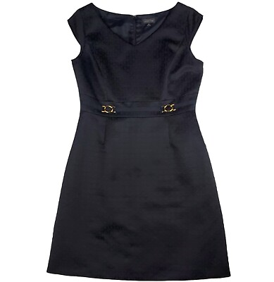 Tahari Arthur Levine A line Black Cocktail Wear To Work Sleeveless Dress Size 12 $19.95
