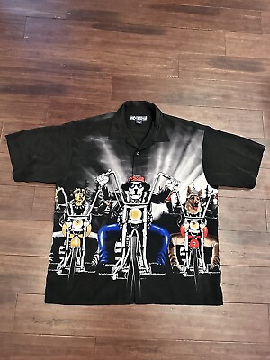 #ad Big Dogs Button Up Short Sleeve Shirt Motorcycles Harley Size Large $23.00