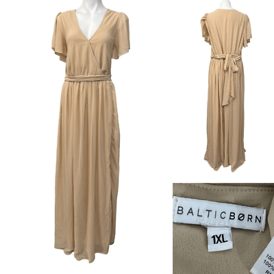 #ad Baltic Born Kristina Maxi Dress plus size 1XL beige natural bridesmaid spring $26.40