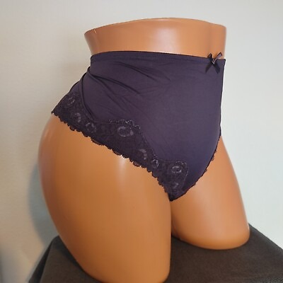 NWT Lane Bryant Cacique 22 24 Sexy Open Back Panty Purple With Lace Plus Panties $19.95