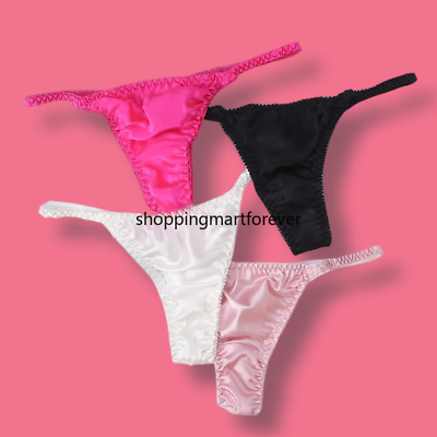 #ad #ad 4pcs Silk Thongs Bikinis for Girls Underwear Kids Youth Hipster Panties 8 10 Age $27.54