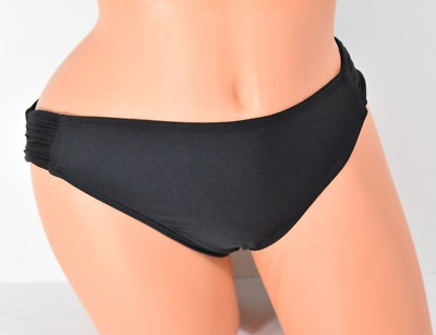 Women#x27;s Athena Black Bikini Bottom with Gathered sides Size 10 NWT $15.00