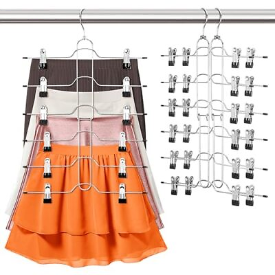 #ad #ad 𝐔𝐏𝐆𝐑𝐀𝐃𝐄 6 Tier Skirt Hanger Space Saving 3 Pack for Women Hodola Short $41.71