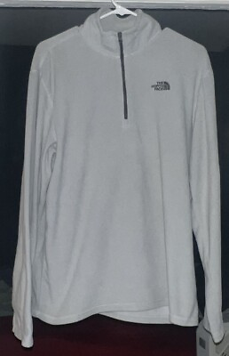 #ad The North Face Mens Fleece Jacket Gray Half Zip Pullover Hiking Size Medium $30.25
