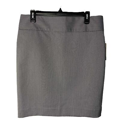 #ad Worthington Womens Size 14 Pencil Skirt Short Herringbone Black White Vent $14.99