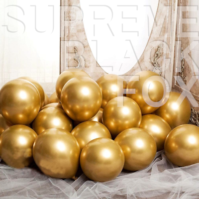 #ad 50 Gold Metallic Balloons Chrome Shiny Latex 12quot; Thicken For Wedding Party Baby $6.99