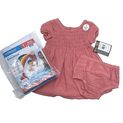 #ad #ad Gerber Baby Girl Dress 6 9mo Cotton Sundress Smocked Summer Infant Boat Float $22.00